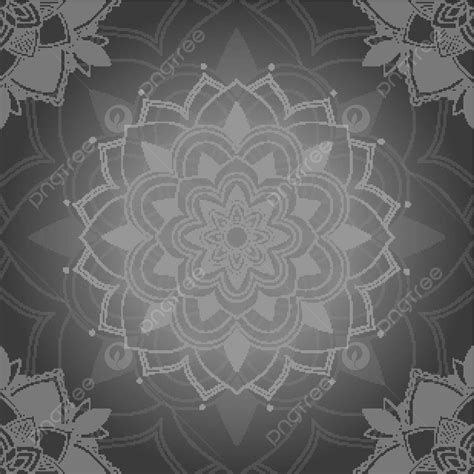 Gray Mandala Patterns Background Ethnic Background Religious Vector