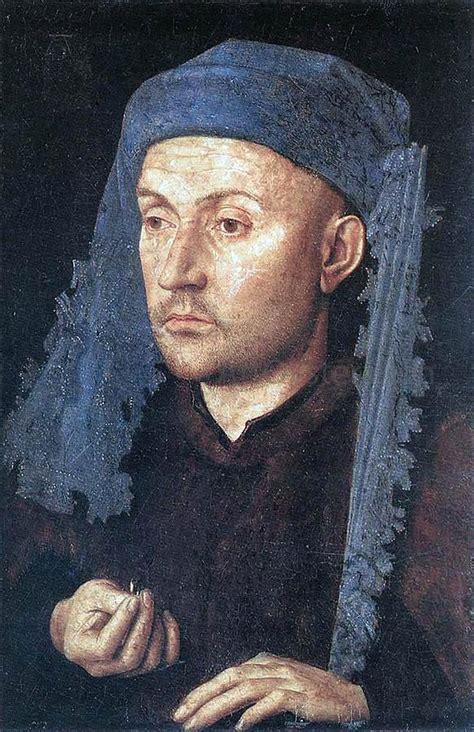 Jan Van Eyck Portrait Of A Man With A Blue Chaperon Painting By Les