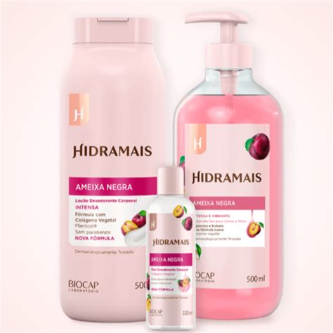 Kit Hidramais Ameixa Negra Sabonete 500ml Loção Hidratante 500ml Óleo