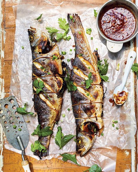 Herb Filled Grilled Fish With Spicy Tamarind Dipping Sauce Penguin