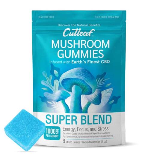 Super Blend 1000mg Mushroom Gummies Cutleaf