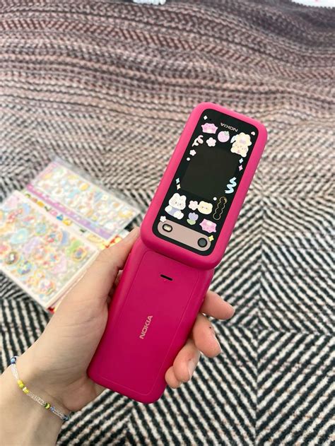 Nokia Flip Phone Pink Old Oldschool Kawaii Stickers Stationery