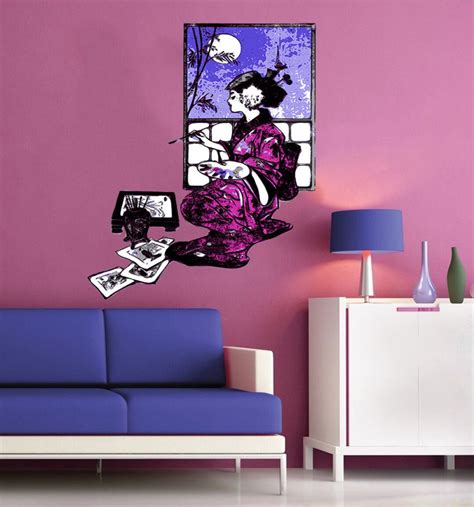 Geisha Wall Decal Geisha Wall Sticker Geisha Wall Decor Geisha Wall