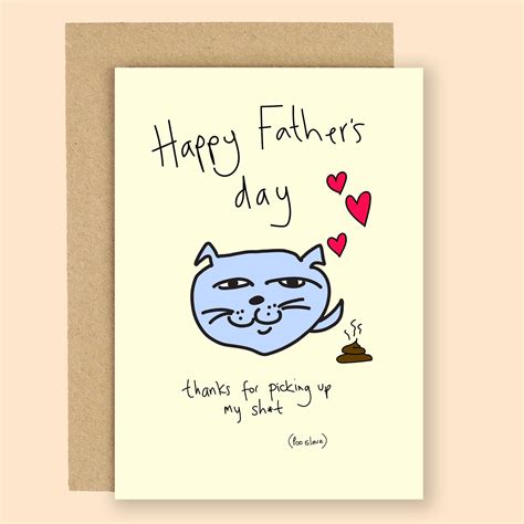 Cat Cards Funny Father Day Card Funny Fathers Day Cardcard Etsy