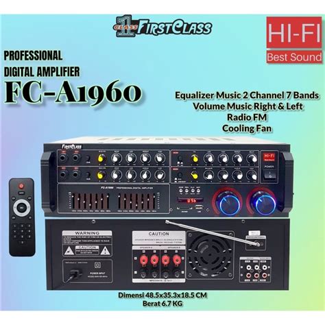 Jual Amplifier Karaoke Firstclass FC A1960 FCA 1960 Bluetooth New