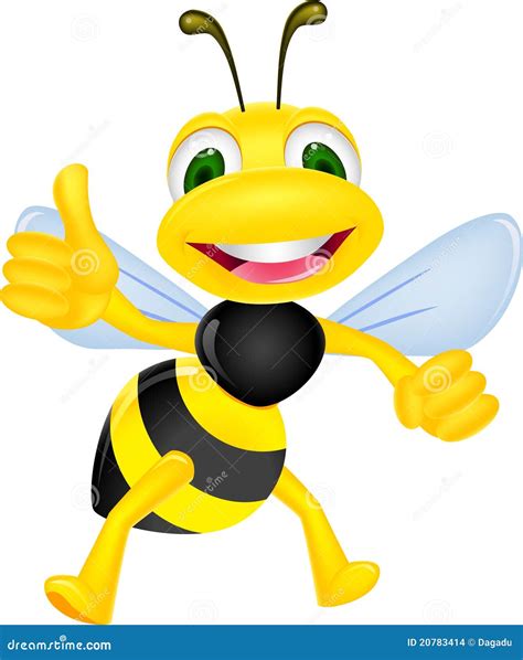 Abeja Feliz Con El Pulgar Para Arriba Ilustración del Vector