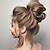 Pièce de cheveux chignon désordonné long ondulé ébouriffé chignon