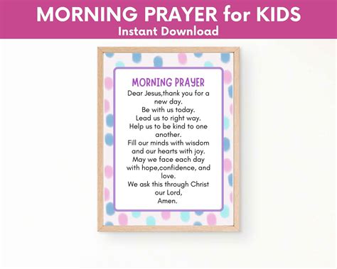 Daily Morning Prayer for Kids,back to School Christian Classroom Prayer ...