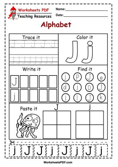 Letter J Worksheets Pdf Recognize Trace And Print