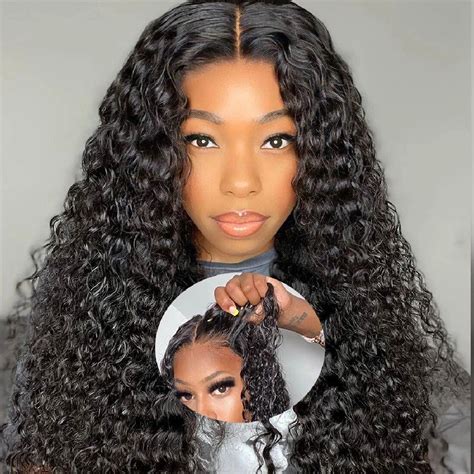 Wear And Go Glueless Pre Cut Lace Wig Brazilian Curly 4X4 HD