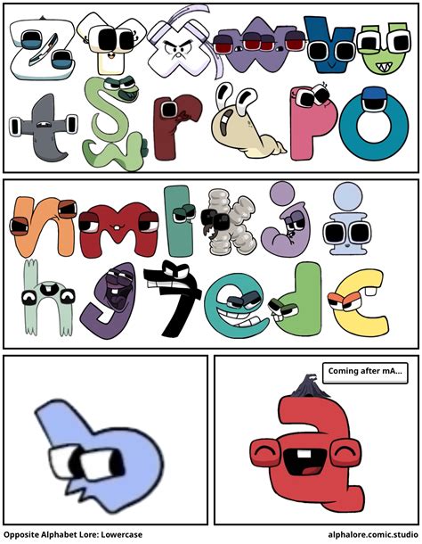 Opposite Alphabet Lore Lowercase Comic Studio