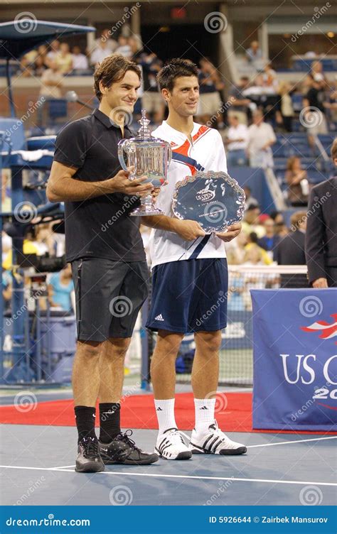 Djokovic Federer At Us Open Editorial Stock Image Image