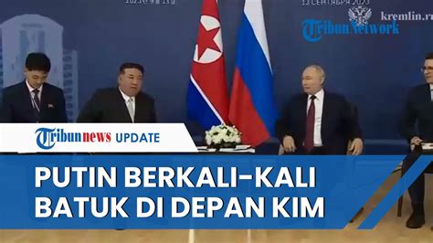 Momen Putin Berkali Kali Batuk Saat Bertemu Kim Jong Un Di Rusia YouTube