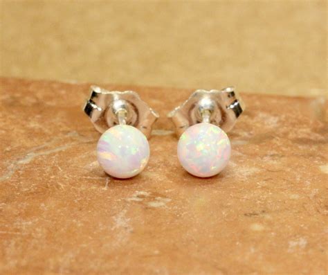 Opal earrings, opal ball earrings, fire opal studs, opal dot stud ...