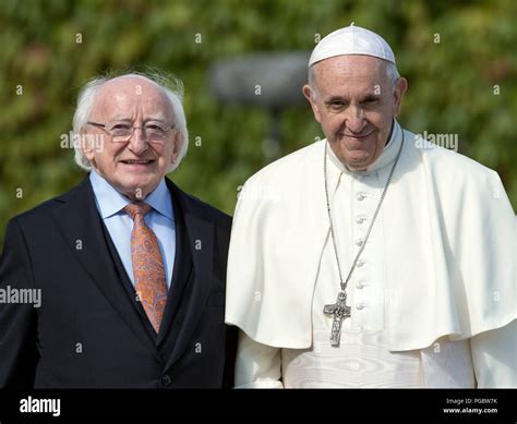 Pope Francis Arrives For A Meeting With Irish President Michael D