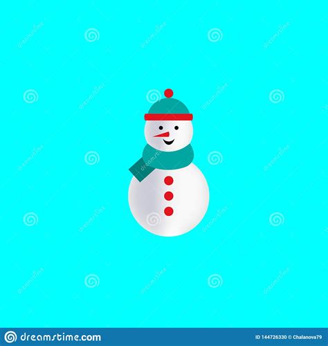 Ilustraci N Del Vector Icono Del Mu Eco De Nieve En Fondo Azul Stock De