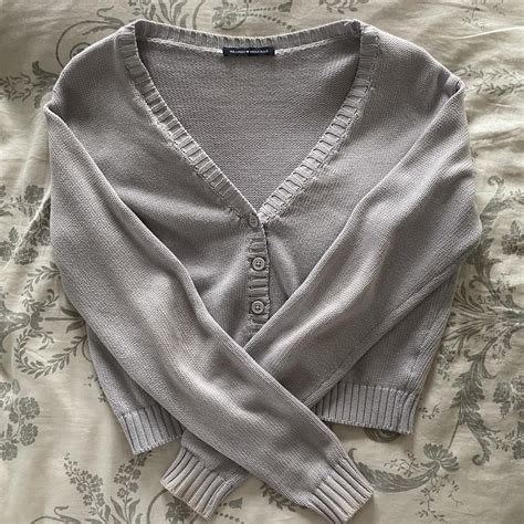 Lilac Brandy Melville Knit Cardigan Perfect Depop