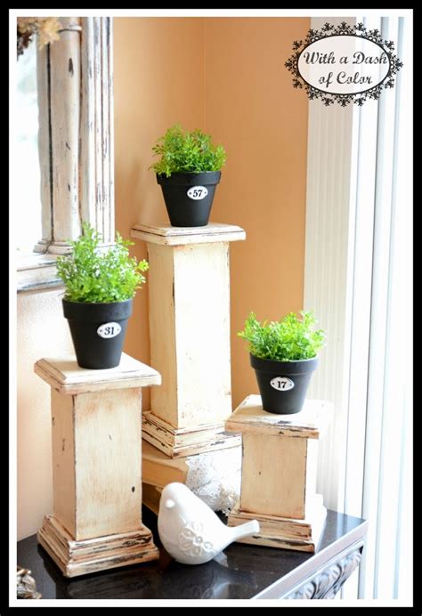 With a Dash of Color: Column Pedestals | Diy pedestal, Shabby chic diy ...