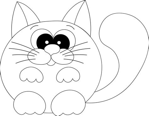 Cute Cartoon Happy Cat In Black And White 7690511 Vector Art At Vecteezy