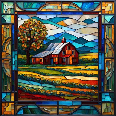 Stained Glass Farm House Mandala 3d Ai Generated Artwork Nightcafe Creator