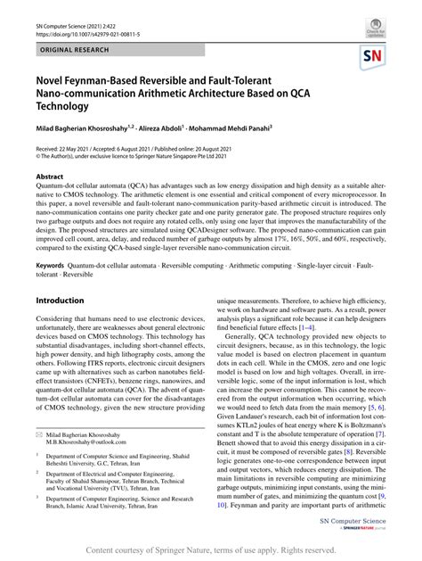 Novel Feynman Based Reversible And Fault Tolerant Nano Communication