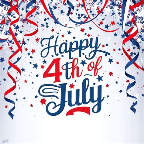 Vibrant Happy Fourth Of July Design Featuring Patriotic Colors And