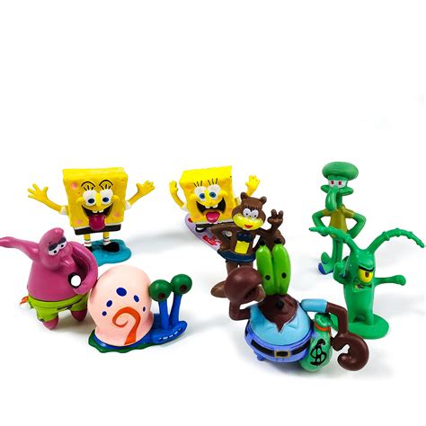 8 Pcs Spongebob Toys Squarepants Spongebob Action Figures Sandy Cheeks Patrick Star