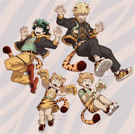 Midoriya Izuku Bakugou Katsuki Shimano Katsuma And Shimano Mahoro Boku No Hero Academia