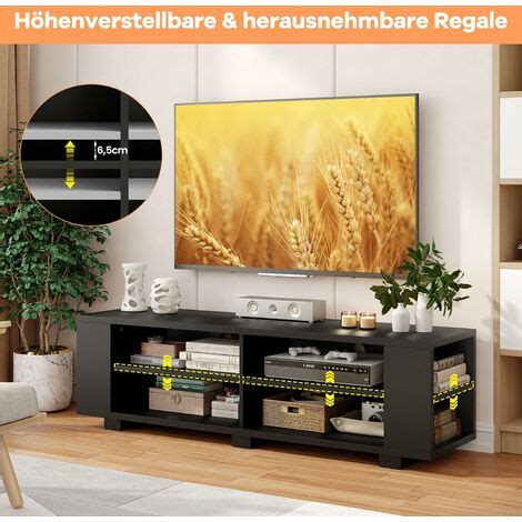 Costway Tv Schrank Lowboard F R Fernseher Bis Zu Zoll Fernsehtisch