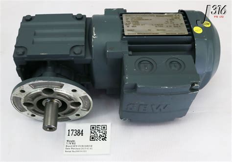 17384 SEW EURODRIVE GEAR MOTOR 01 1212268302 0001 07 1320 80 R MIN 0