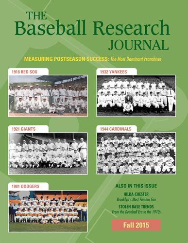 Fall 2015 Baseball Research Journal Society For American Baseball