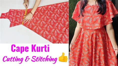 Cape Kurti Cutting And Stitching Umbrella Cut Cape Kurti Cutting And