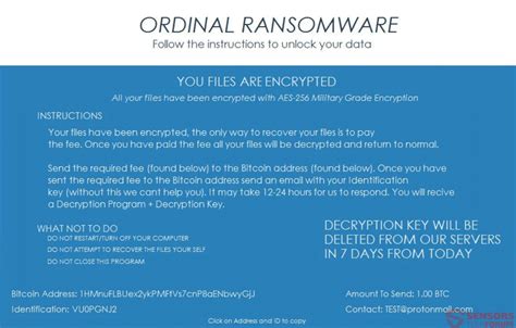 Retire Ordinal Ransomware Restaurar Archivos Ordinal