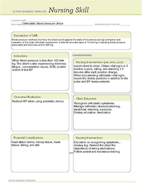 Ati Nursing Skill Template Vital Signs