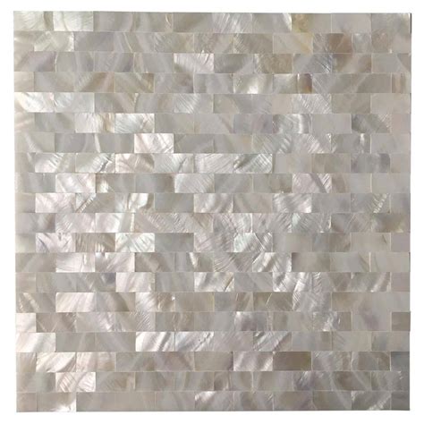 Art3d Natural Sea Shellpeal White Seamless 12 In X 12 In Rectangle