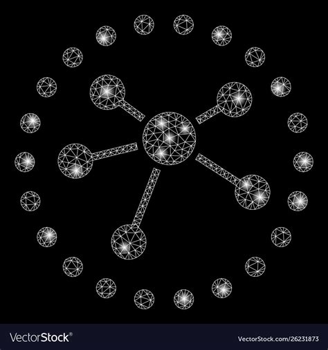 Glowing Netz Links Diagramm Mit Licht Lizenzfreier Vektor