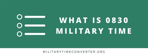 What is 0830 Military Time? Step-by-Step Conversion Guide