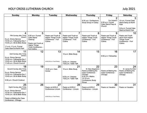 Holy Cross Lutheran Church Carlisle Ia Calendar Archive