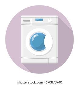 Washing Machine Flat Design Isolated On Stock Vector Royalty Free