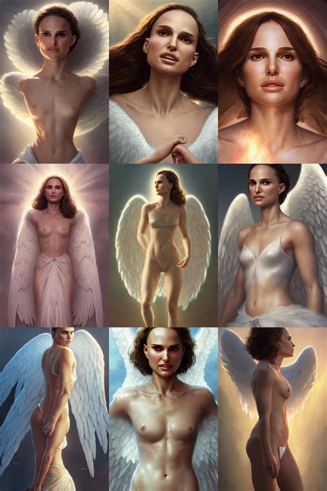 Natalie Portman As A Heavenly Angel Anatomy Bathed Stable Diffusion