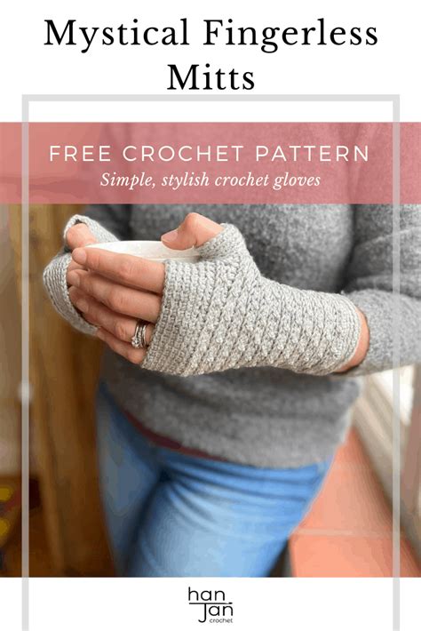 Free Fingerless Gloves Crochet Pattern: Mystical Mitts | HanJan Crochet