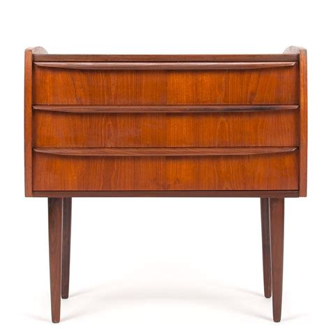 Teak Mid Century Danish Vintage Chest Of Drawers With 3