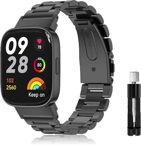 Lanqii Armband Kompatibel Mit Xiaomi Redmi Watch Edelstahl Metall