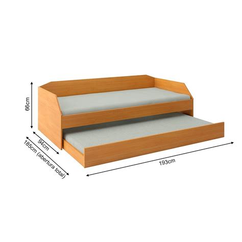 Bicama Solteiro Duo Cama Auxiliar Em Mdf Premium Nature