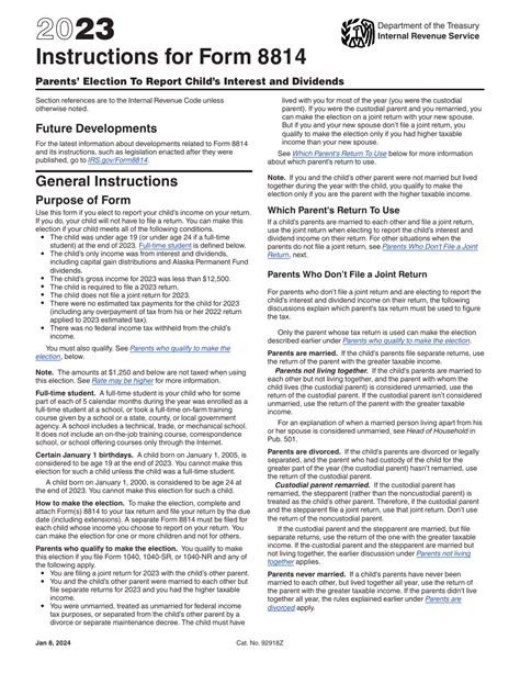 Download Instructions for IRS Form 8814 Parents' Election to Report ...