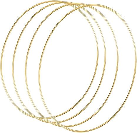 Sntieecr 12 Inch 30 Cm Metal Floral Hoop Wreath Macrame Gold Hoop