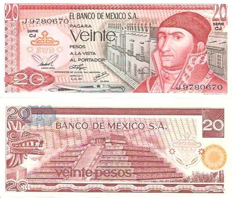 Mexiko Banknote Pesos P C Geldschein