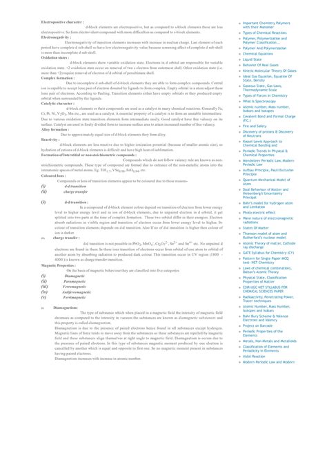 SOLUTION Chemistry Of Elements Of First Transition Series Chemistry