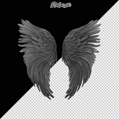 11 Black Angel Wings Watercolor Clipart Pngs, High Quality, Digital ...