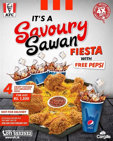 Enjoy Savoury Sawan Fiesta With 4 Free Pepsi For Just Rs1550 At Kfc Sri Lanka